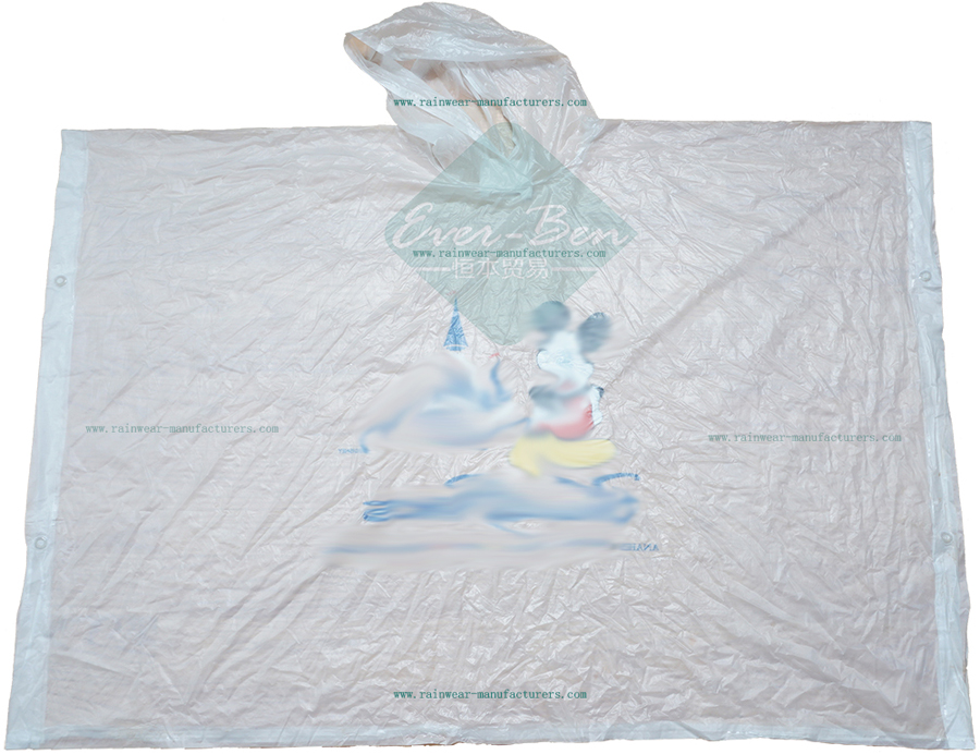 PVC Transparent Rain Poncho for Child